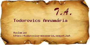 Todorovics Annamária névjegykártya